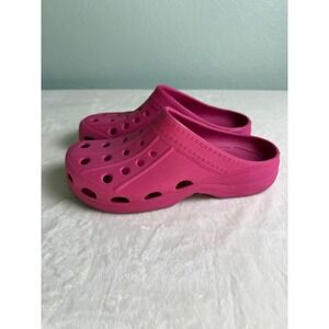 LL Bean Pink Coastal Clogs Womens 9 Mens 7 Garden Slip On Mules Croc-Like